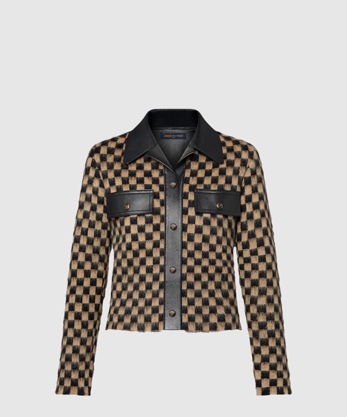 루이비통 레더 액센트 다미에 니트 재킷 1AFTZL