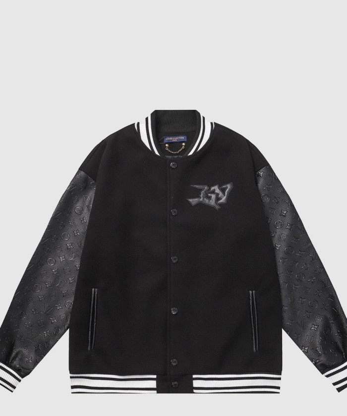 루이비통 모노그램 엠보스드 레더 앤드 울 블루종 1AA7EL