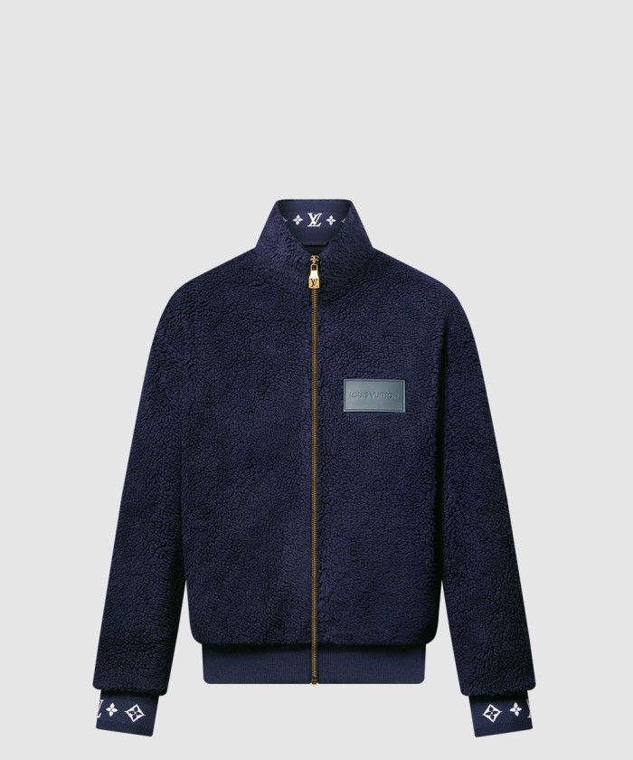 루이비통 레더 패치 플리스 블루종 1AGLXN