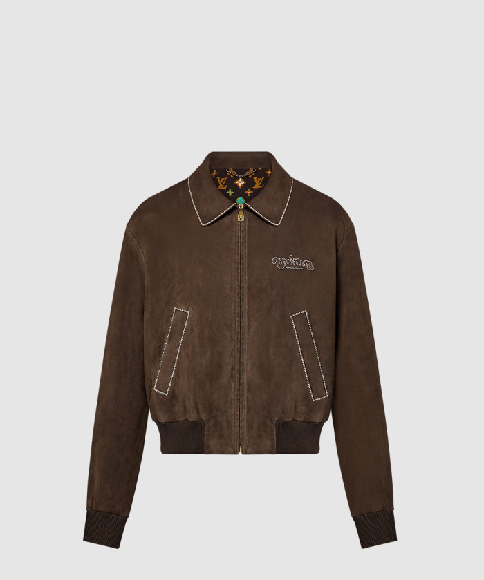 루이비통 자수 스웨이드 카프스킨 봄버 1AFPWH