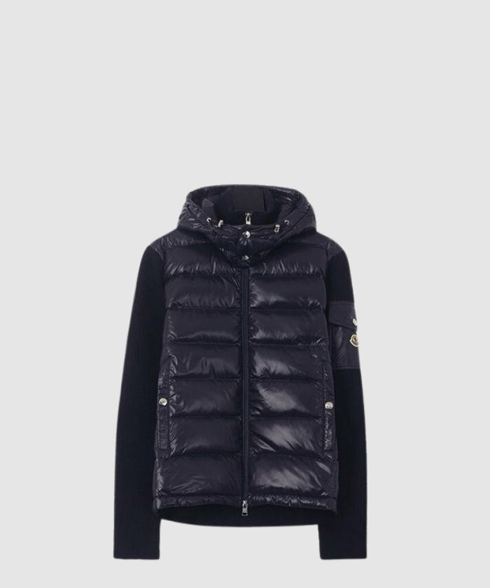 [정품 인증] 몽클레어 패디드 후드 니트 집업