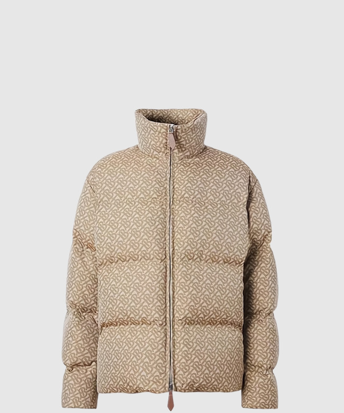 버버리 모노그램 모티프 자카드 구스 다운 패딩 80585421