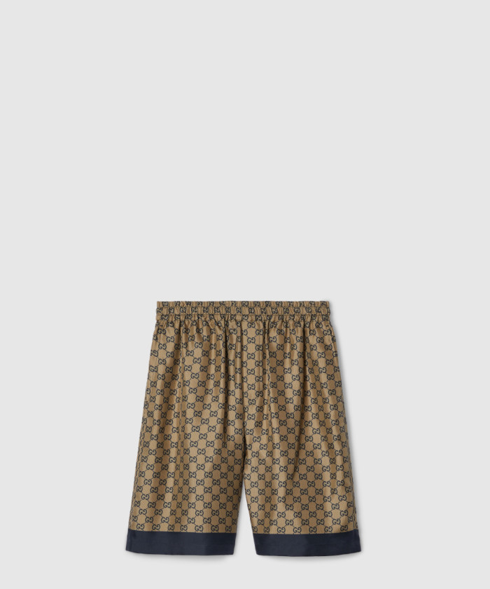 구찌 프린트 트윌 실크 쇼츠 810782