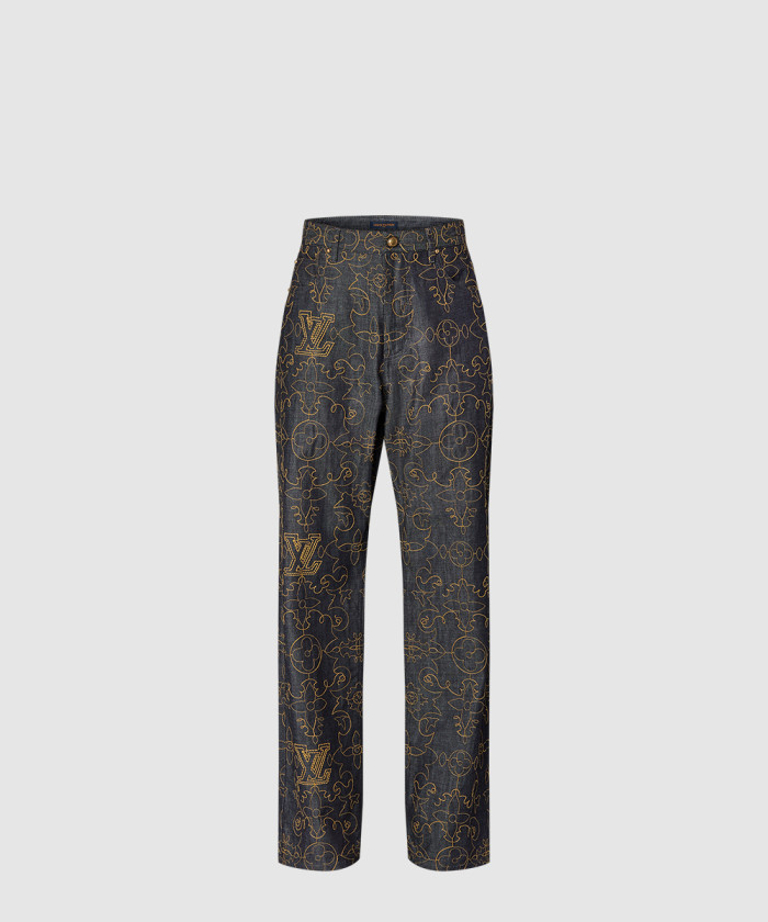 루이비통 엠브로이더드 데님 팬츠 1AFX92