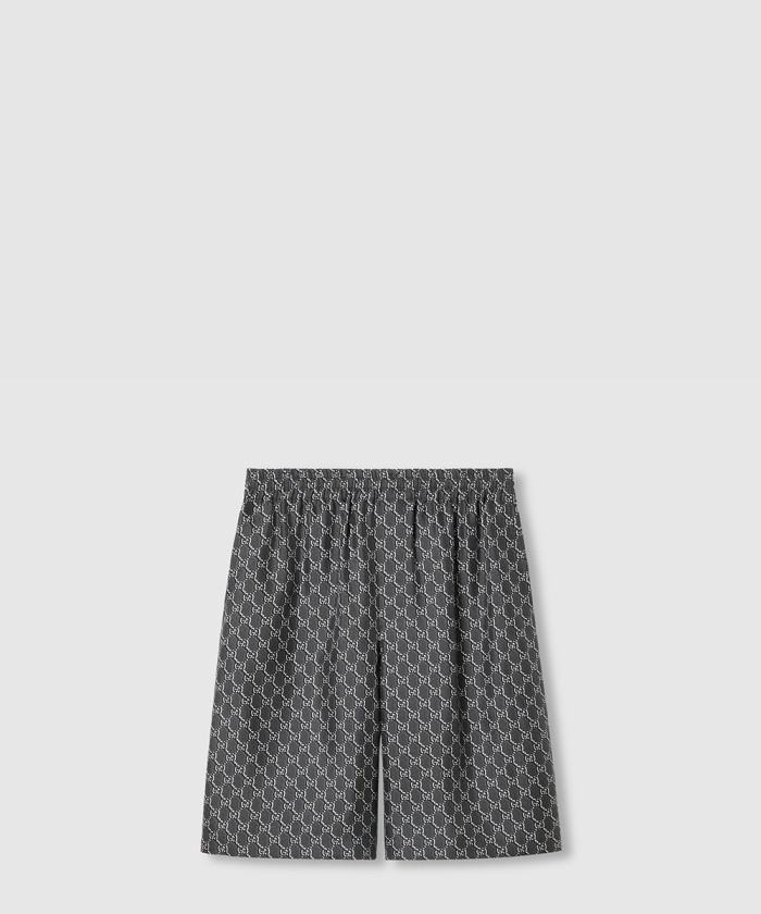 구찌 실크 트윌 쇼츠 위드 GG 섀도우 798619