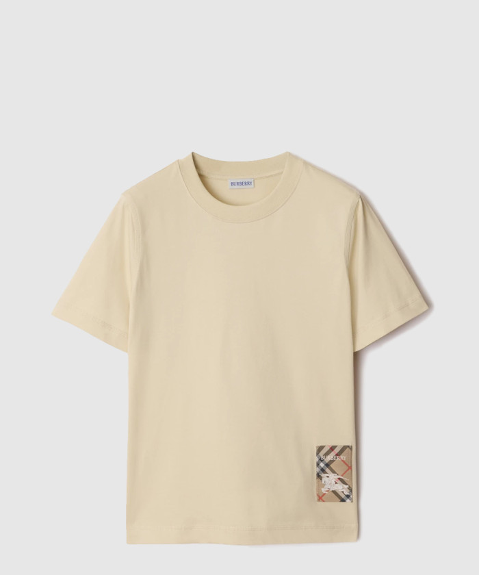 버버리 체크 라벨 코튼 티셔츠 81035061