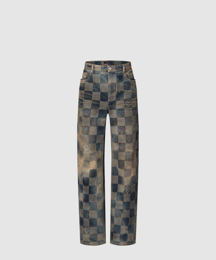 루이비통 다미에 워시드 데님 스케이트 팬츠 1AFX06