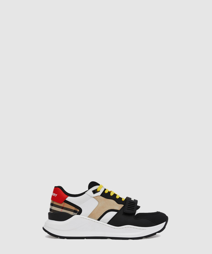 버버리 나일론 스웨이드 체크 스니커즈 80273501