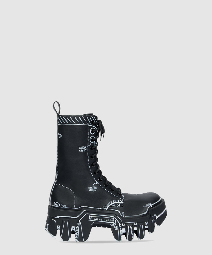 발렌시아가 레이스업 부츠 672502