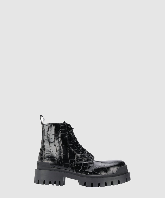 발렌시아가 스네이크 텍스처 바이커 부츠 600911