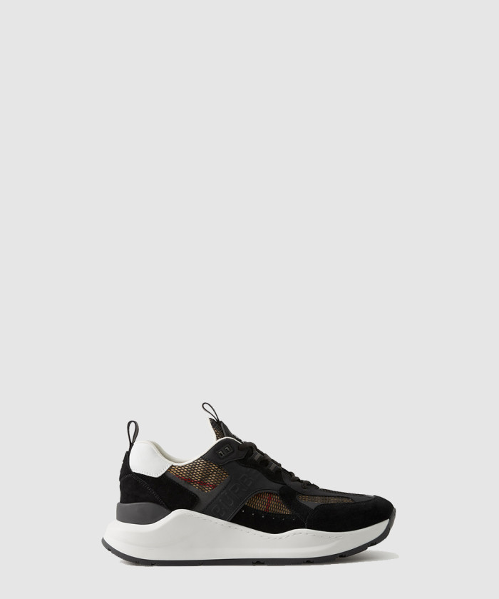 버버리 레더 스웨이드 메시 스니커즈 80654351