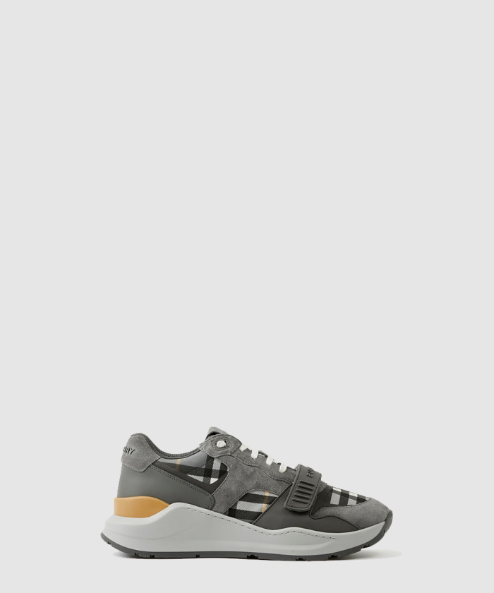 버버리 체크 스웨이드 레더 스니커즈 80642681