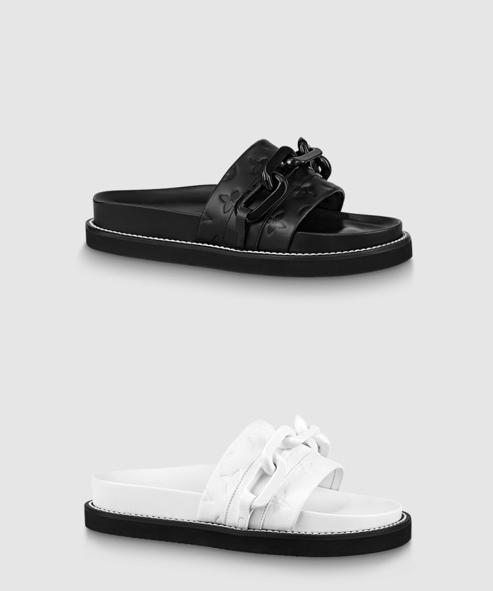 루이비통 LV 선셋 플랫 컴포트 뮬 1A9RA2