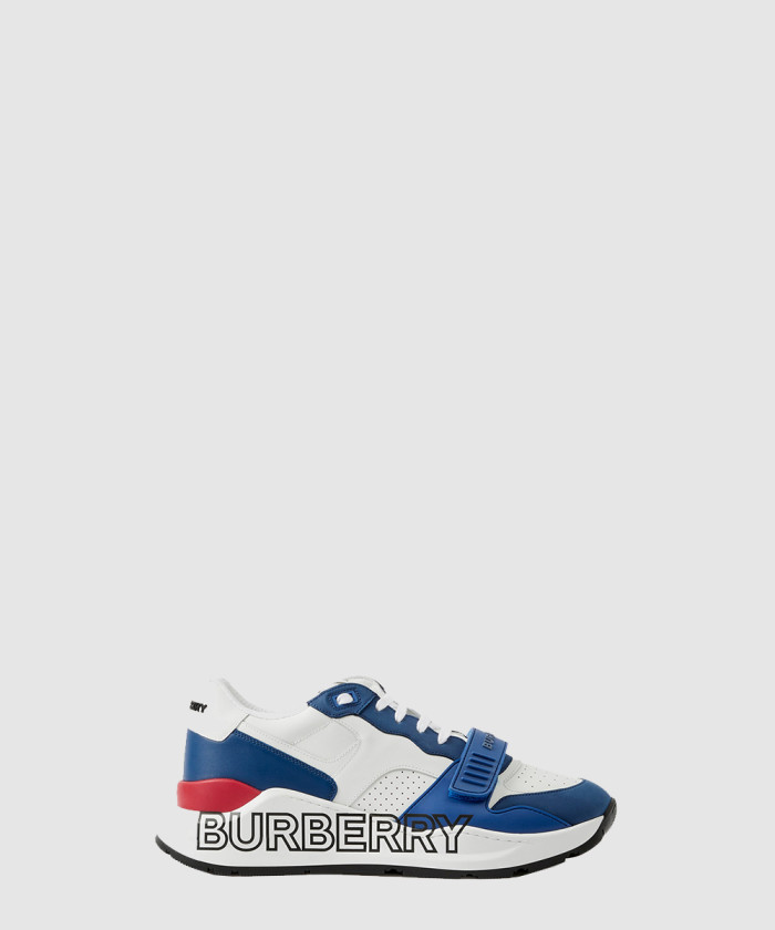 버버리 로고 프린트 레더 스니커즈 80654391