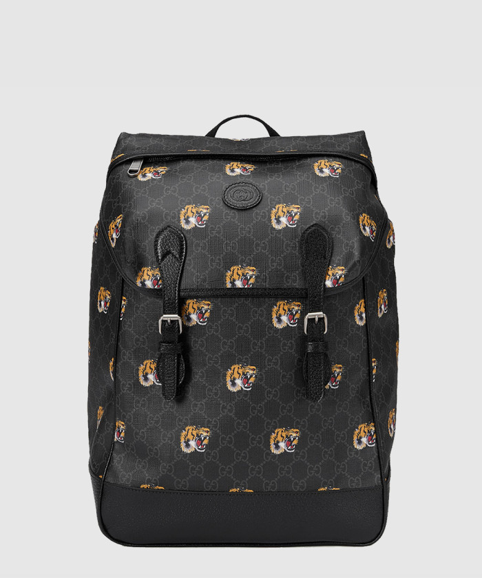 구찌 타이거 프린트 GG 미듐 백팩 696013