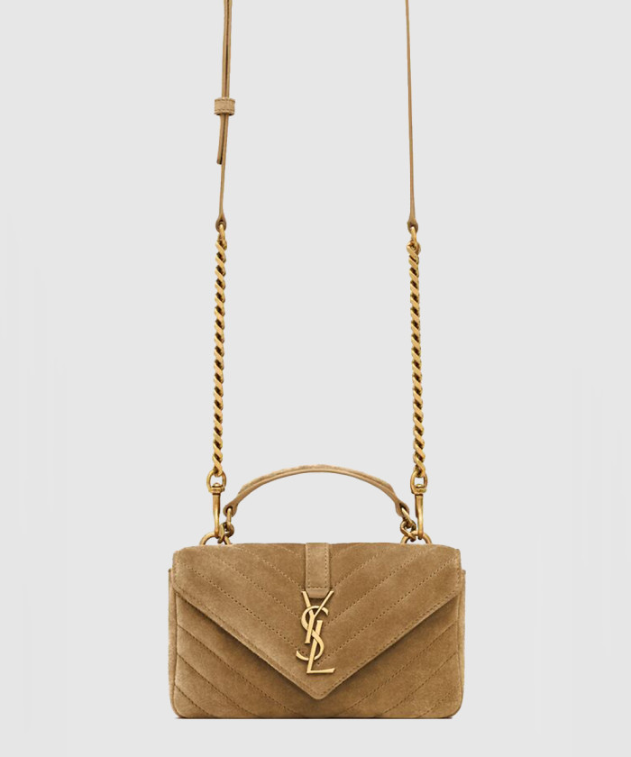 생로랑 유광 크래클드 가죽 소재의 COLLEGE 미니 체인백 779430