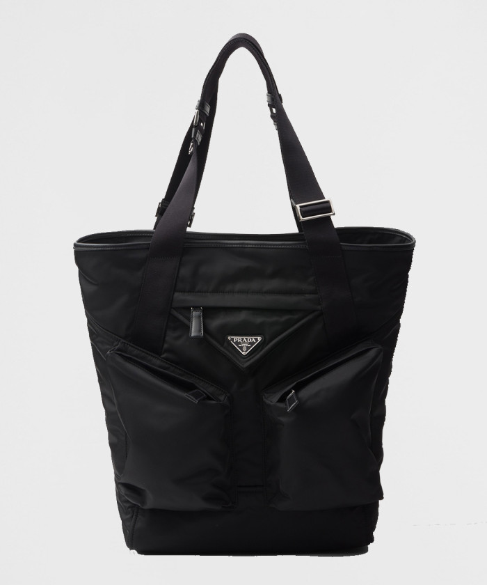 프라다 리나일론 및 가죽 토트백 2VG120
