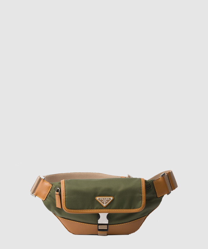 프라다 리나일론 및 가죽 숄더백 2VH176