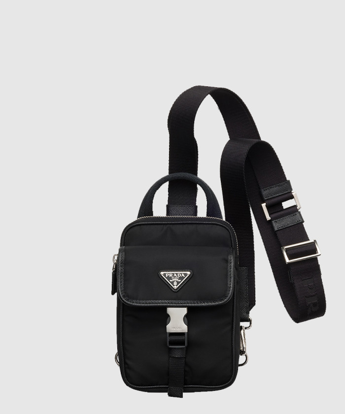 프라다 리나일론 및 사피아노 가죽 스마트폰 케이스 2ZH194