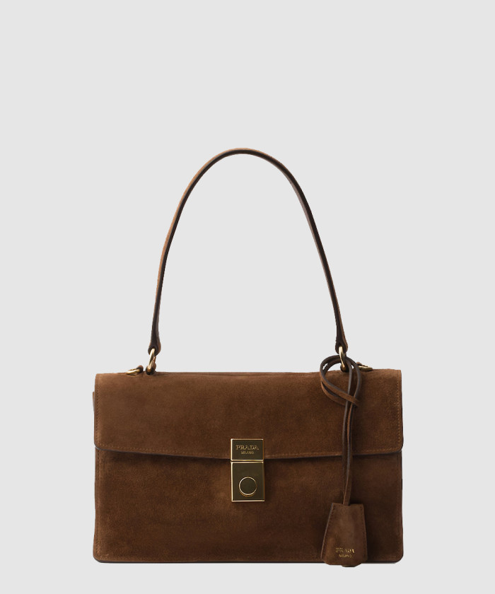 프라다 미디엄 스웨이드 숄더백 1BN023