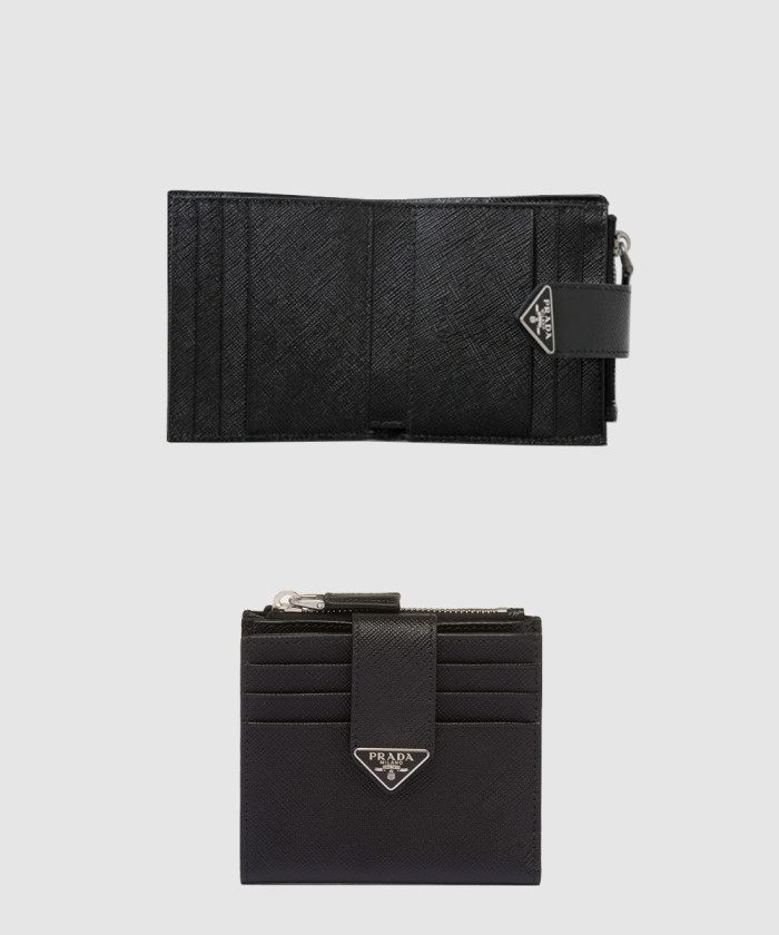 프라다 사피아노 및 가죽 카드 홀더 2MC066