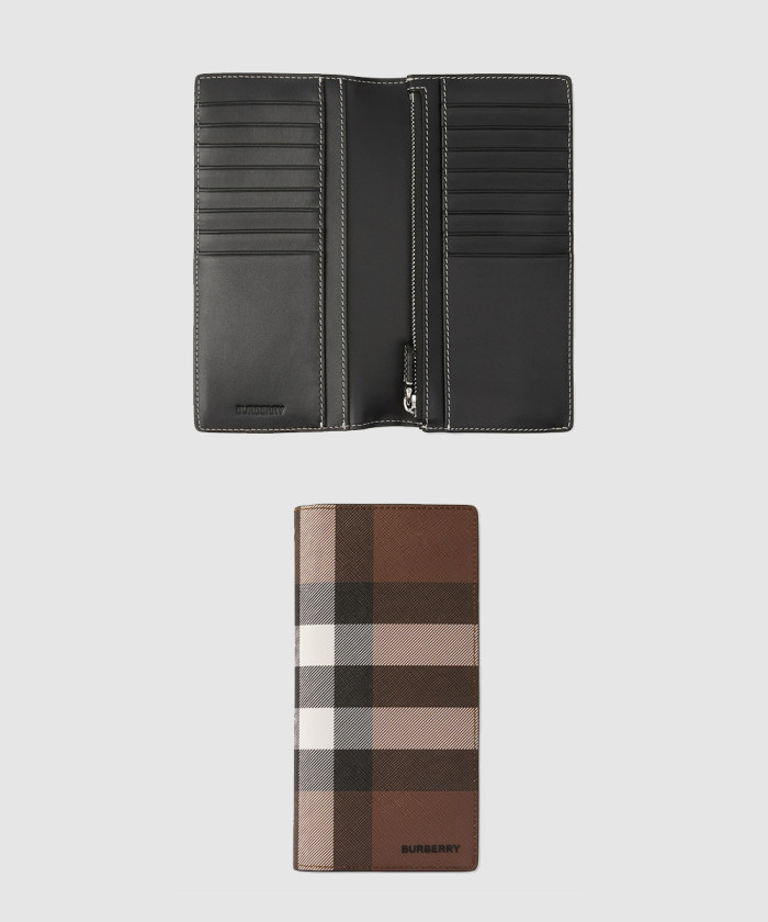 버버리 체크 레더 장지갑 80528031