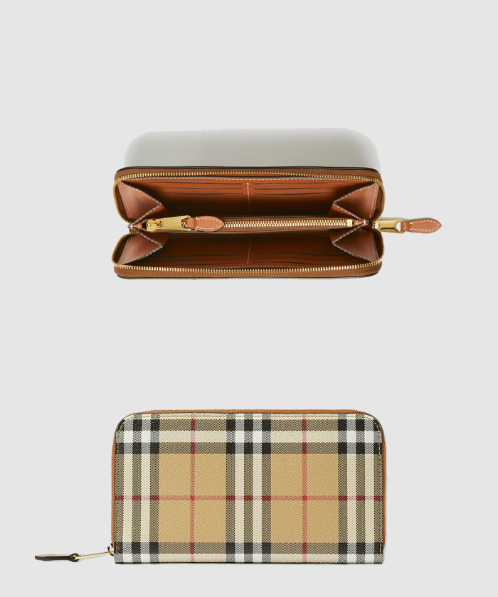 버버리 체크 지퍼 지갑 80705981