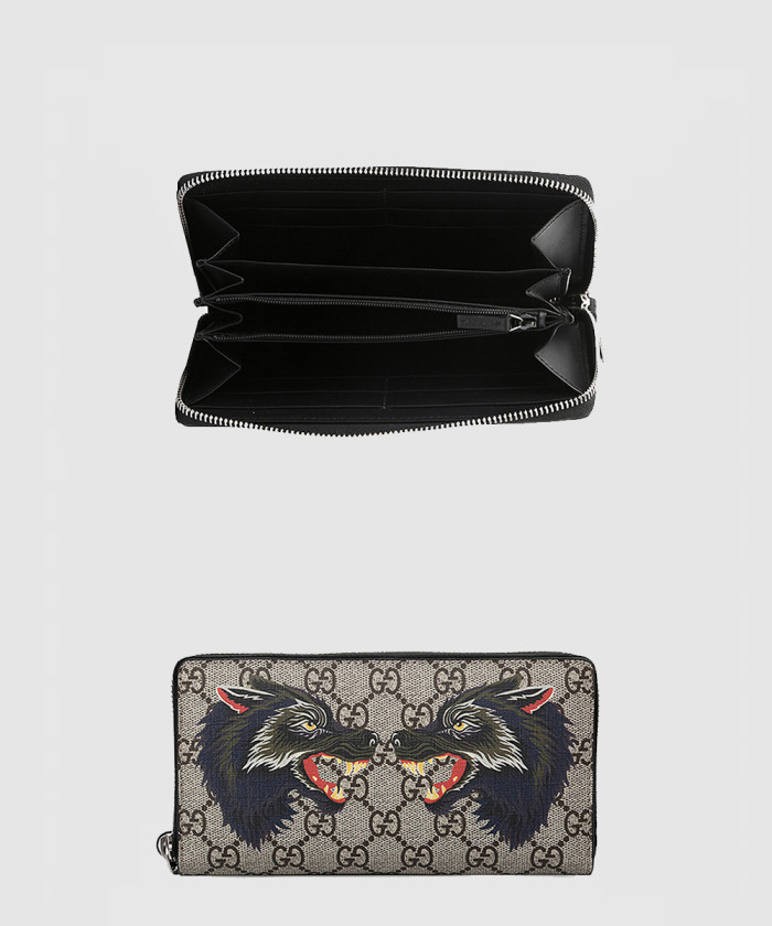 구찌 울프헤드 지퍼 장지갑 451273