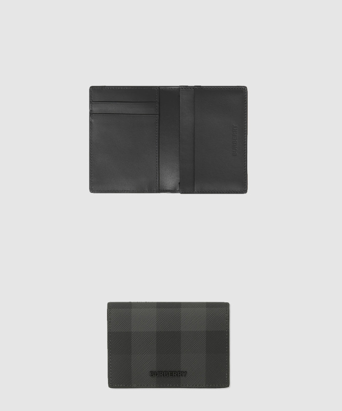 버버리 체크 레더 폴딩 카드 케이스 80702041