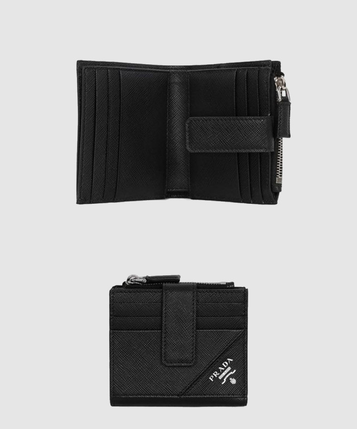 프라다 사피아노 및 가죽 카드 홀더 2MC066