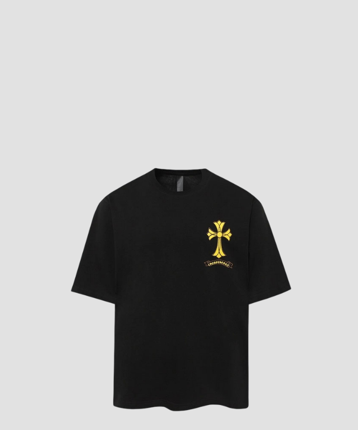 크롬하츠 크로스 프린트 티셔츠 블랙