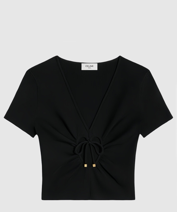 셀린느 컷아웃 크롭 반팔 탑 2AI7A8