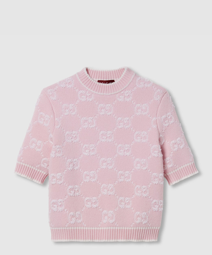 구찌 GG 울 부클레 자카드 탑 ‎770059