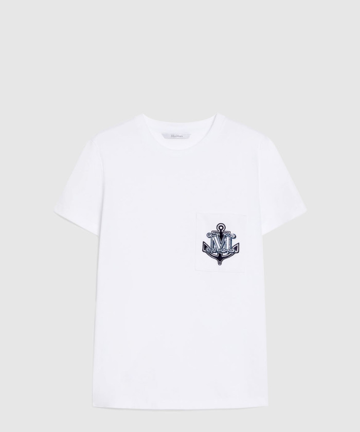 막스마라 저지 자수 티셔츠