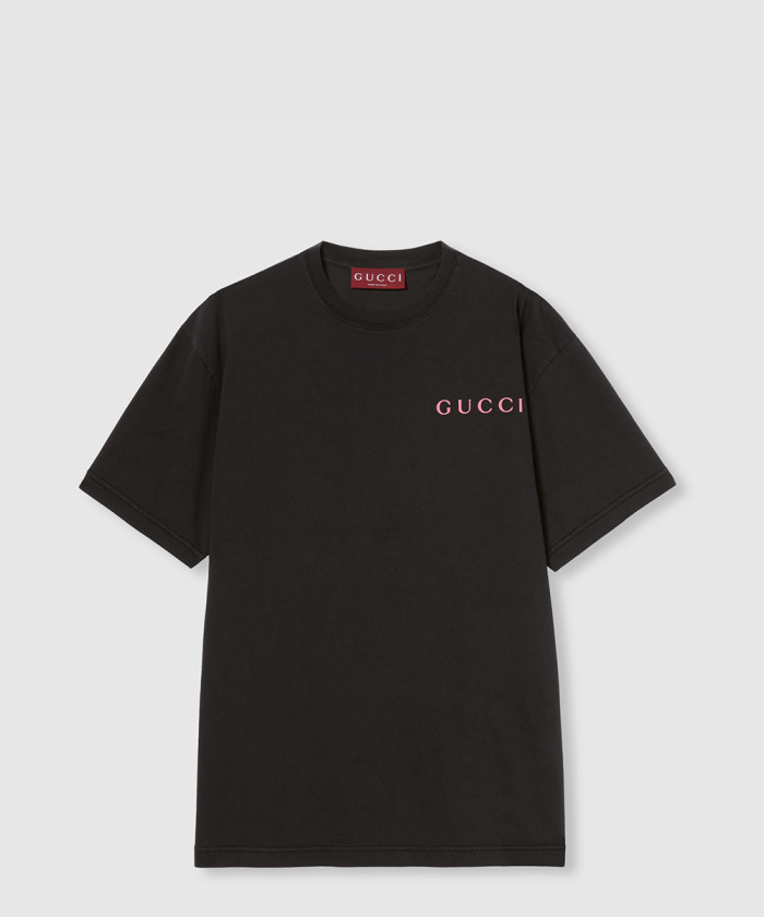 구찌 프린트 코튼 저지 티셔츠 796395