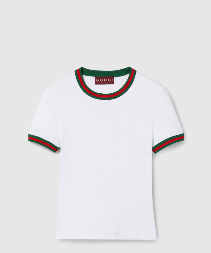 구찌 웹(Web) 코튼 리브 티셔츠 828882