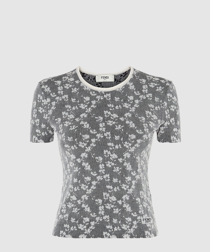 펜디 자카드 비스코스 티셔츠 FZXD24