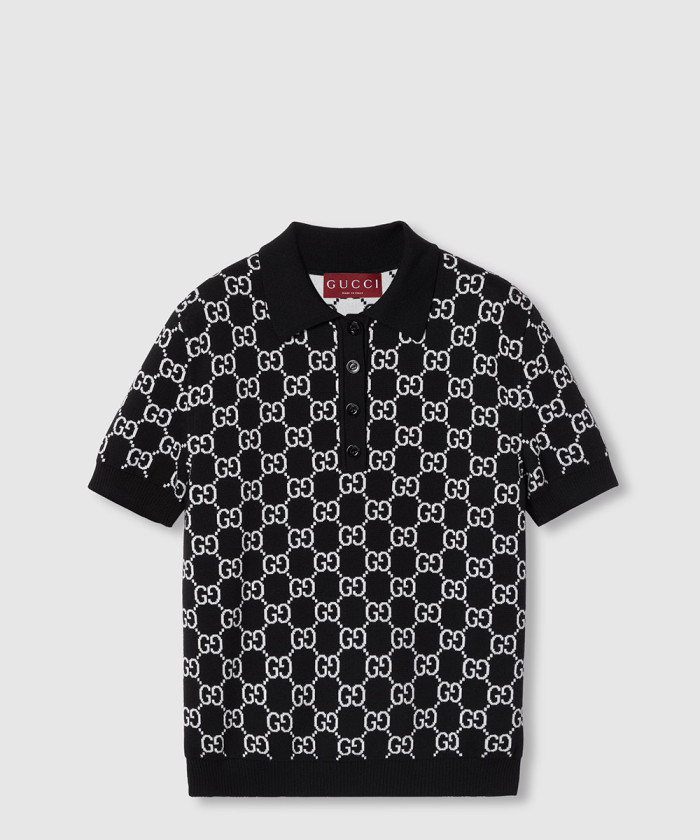 구찌 리버서블 GG 울 자카드 폴로 셔츠 814273