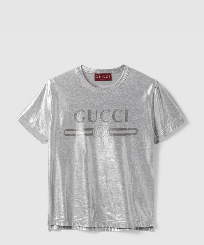 구찌 프린트 라미네이트 코튼 티셔츠 805285