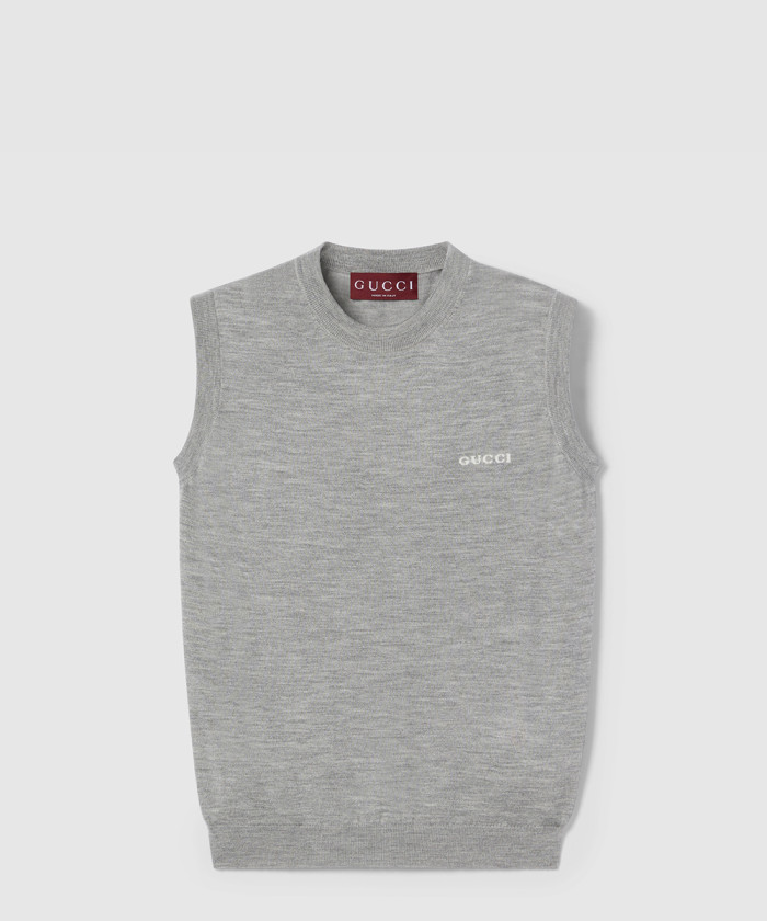 구찌 캐시미어 실크 슬리브리스 탑 830829