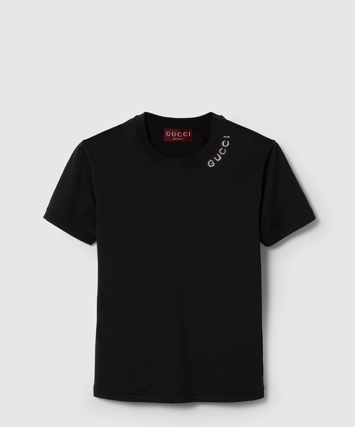 구찌 크리스털 코튼 저지 티셔츠 787299