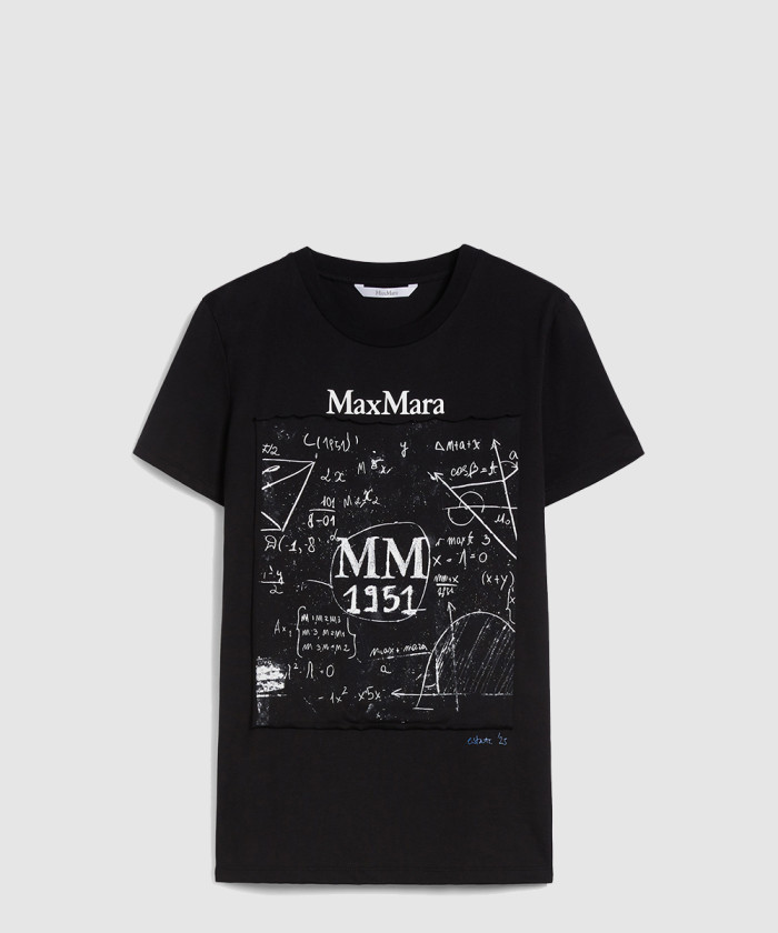 막스마라 레귤러핏 프린트 코튼 티셔츠