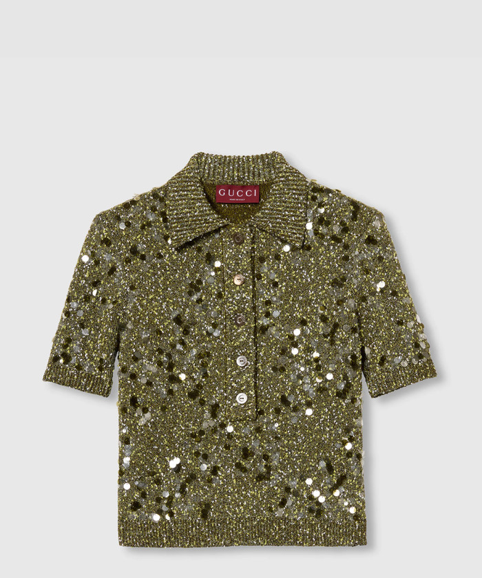 구찌 비스코스 트위드 블렌드 폴로 셔츠 798148