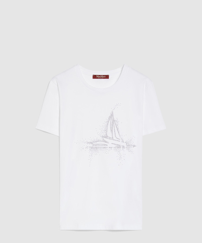 막스마라 자수 저지 크루넥 티셔츠