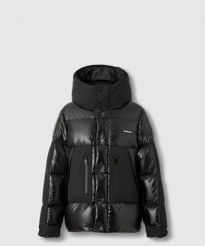 버버리 구스다운 후드 배색 숏 패딩 80606621