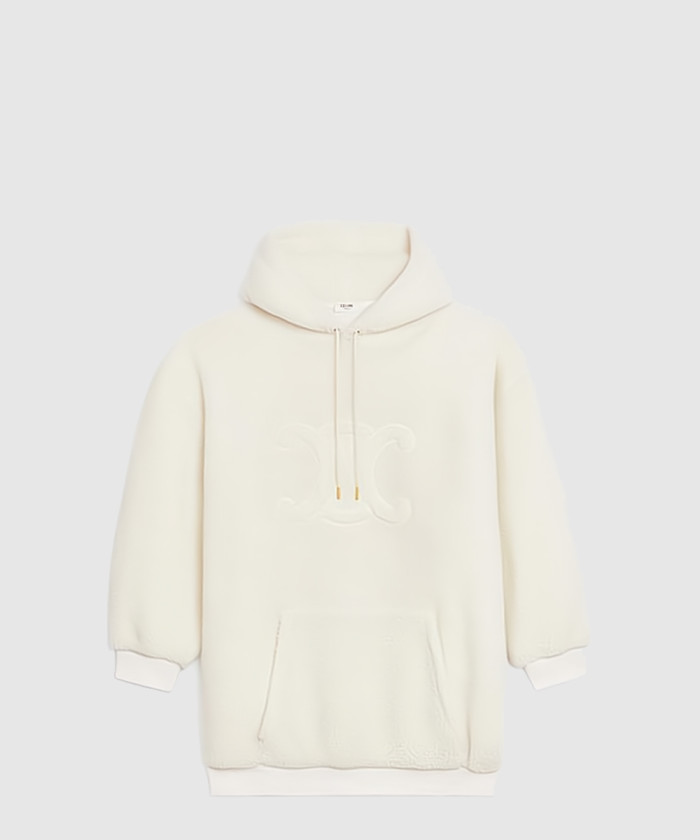 셀린느 트리오페 로고 오버사이즈 후드 플리스 2Y15A6