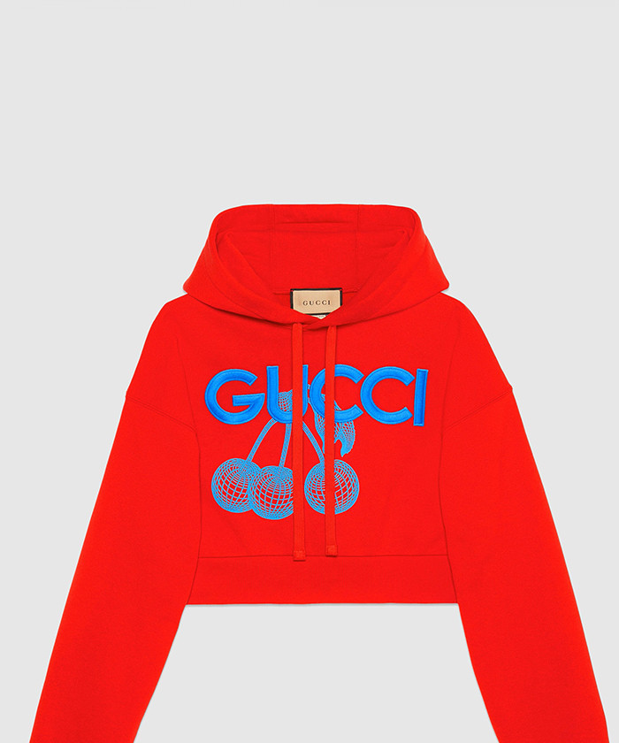 구찌 코튼 저지 후드 스웨트셔츠 776910