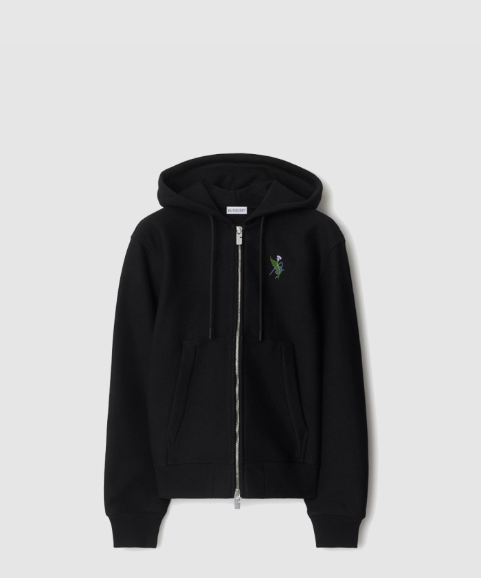 버버리 티슬 로고 코튼 블렌드 지퍼 후디 80982181