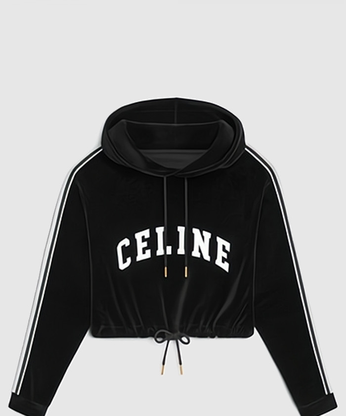 셀린느 크롭 후디 벨벳 저지 2Y12C7