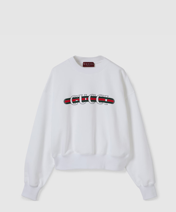 구찌 프린트 코튼 저지 스웨트셔츠 789582